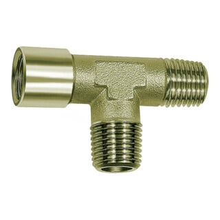 Riegler T-Stück, außen/außen/innen, G/R 1/8, SW 10, Messing vernickelt