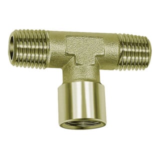 Riegler T-Stück, außen/innen/außen, G/R 1/8, SW 10, Messing vernickelt