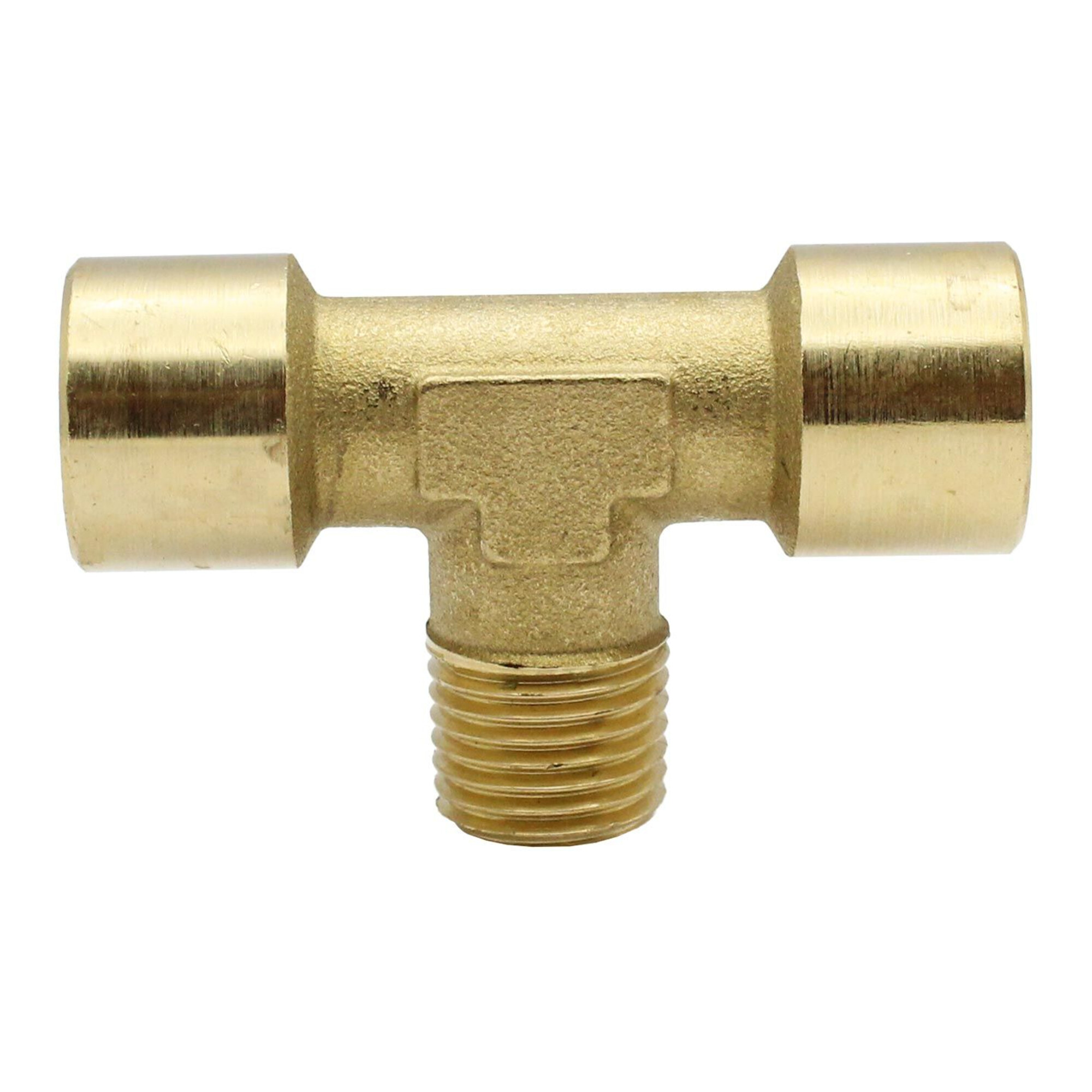 Riegler T-Stück, innen/außen/innen, G/R 1/4, SW 13, Messing blank