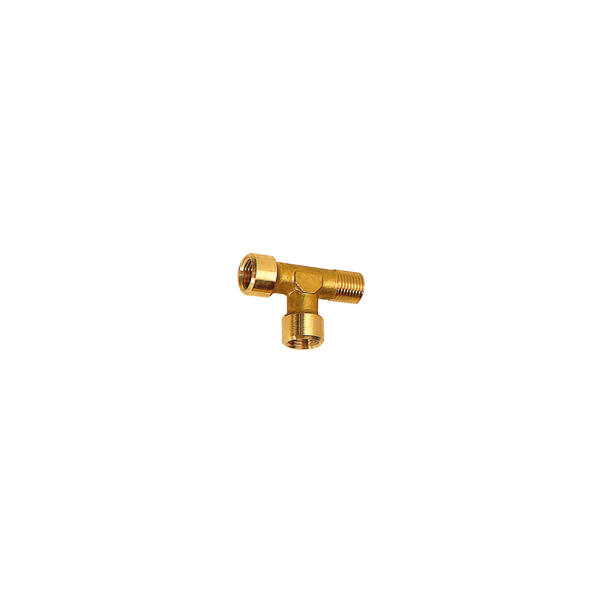Riegler T-Stück, innen/innen/außen, G/R 3/8, SW 17, Messing blank