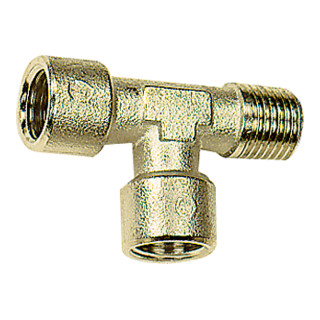 Riegler T-Stück, innen/innen/außen, G/R 3/8, SW 17, Messing vernickelt