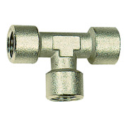 Riegler T-Stück, innen/innen/innen, M5, SW 9, Messing vernickelt