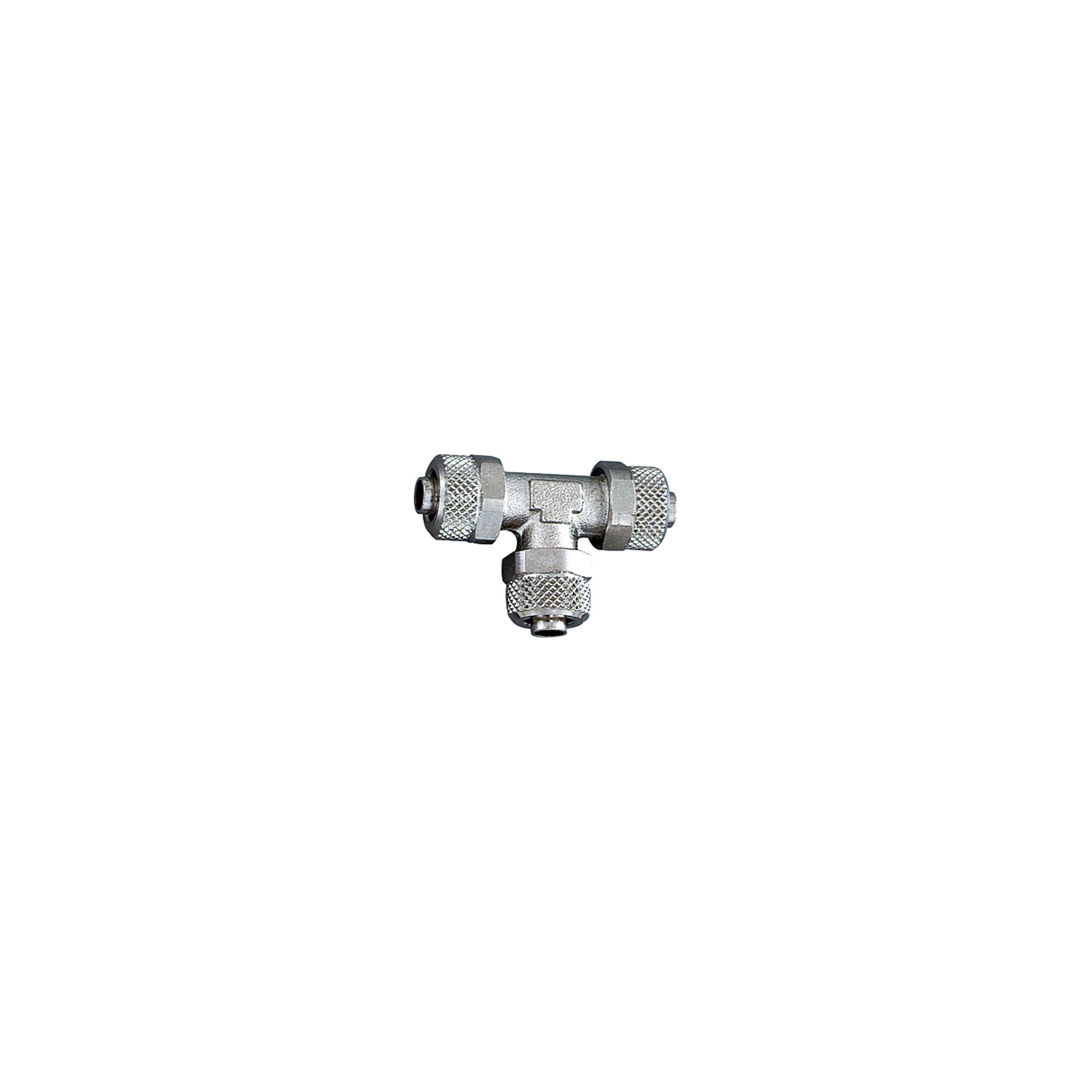 Riegler T-Verbinder, für Schlauch 5/3 mm, SW 8, Messing vernickelt