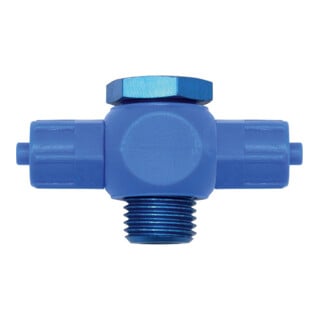 Riegler T-Verschraubung, Hohlschraube drehbar, G 1/4, Schlauch 6/4, POM