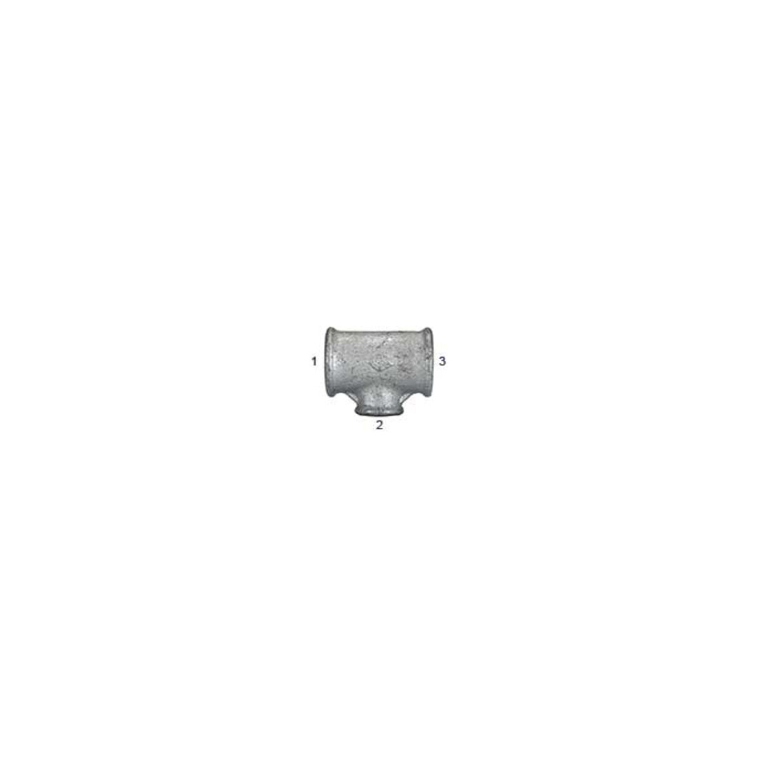 Riegler Té 130, FI/FI/FI, Rp 2, dérivation en T Rp 1 1/2, fonte malléable noire