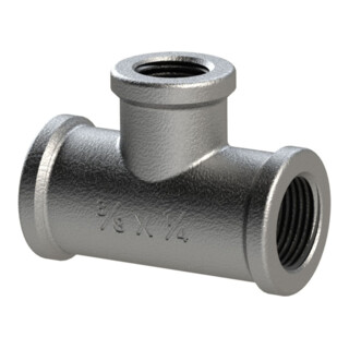 Riegler Té 130, FI/FI/FI, Rp 3, dérivation T Rp 2 1/2, fonte malléable noire
