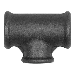 Riegler Té réduit 130, Rp 2 - Rp 3/4 - Rp 2, fonte malléable noire
