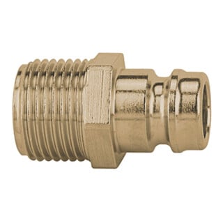 Riegler Temperier-Einstecknippel DN 9 mit AG, mit Absperrventil, G 1/4