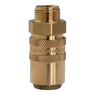 Riegler Temperierkupplung DN 6 mit AG, mit Absperrventil, M14x1,5 gerade