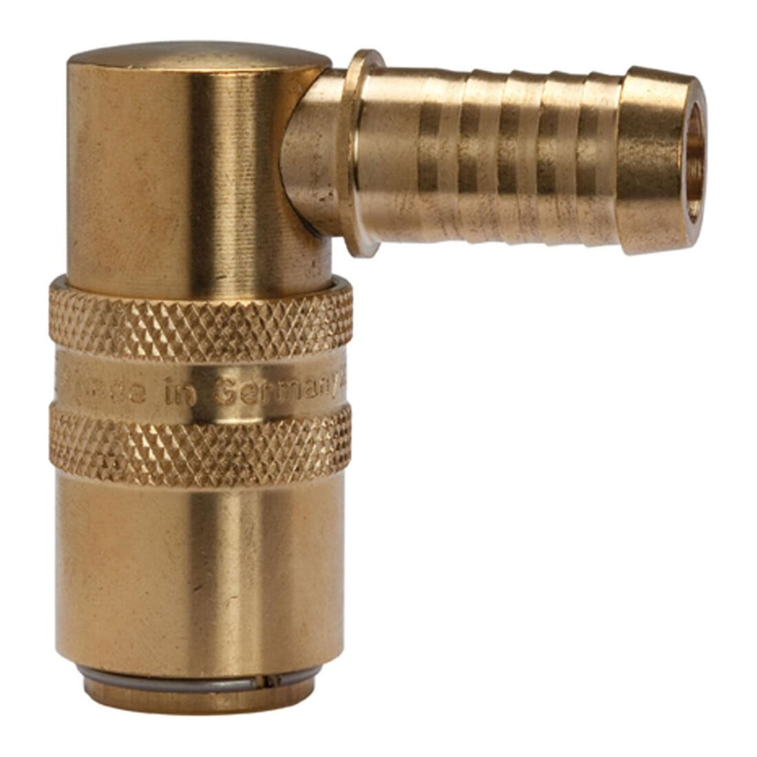 Riegler Temperierkupplung DN 9, Zapfen 13 mm, Absperrventil, Tülle 90°