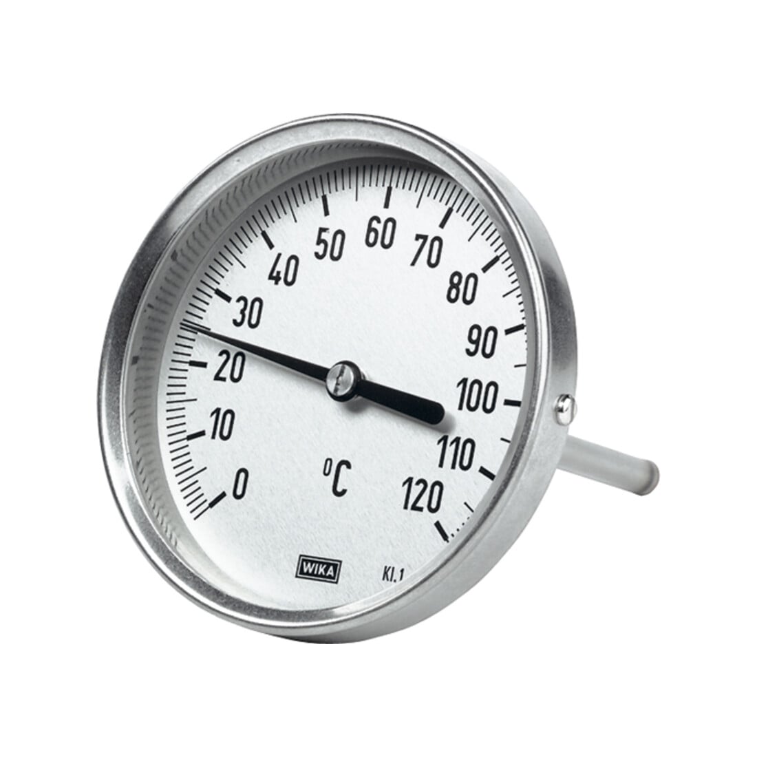 Riegler Thermomètre bimétallique, haute qualité, L1=100/L2=80, Ø63, -30°C à 50°C