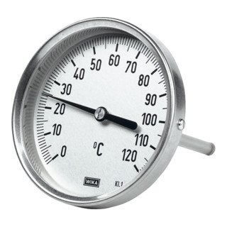 Riegler Thermomètre bimétallique, haute qualité, L1=160/L2=140 Ø100, 0 °C à 160 °C
