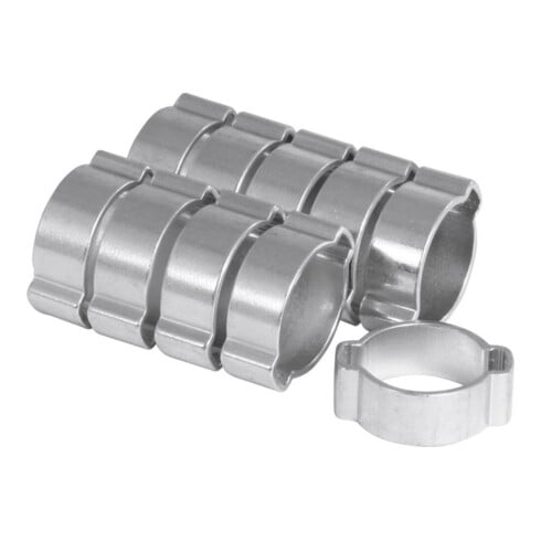 RIEGLER twee-oor slangklemmen set, 13 - 15 mm, 10-delig