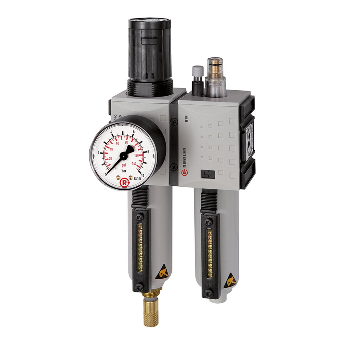 Riegler Unité de maintenance 2 pcs »FUTURA«, MBeh., BG4, G3/4, 0,5-10 bar, VA