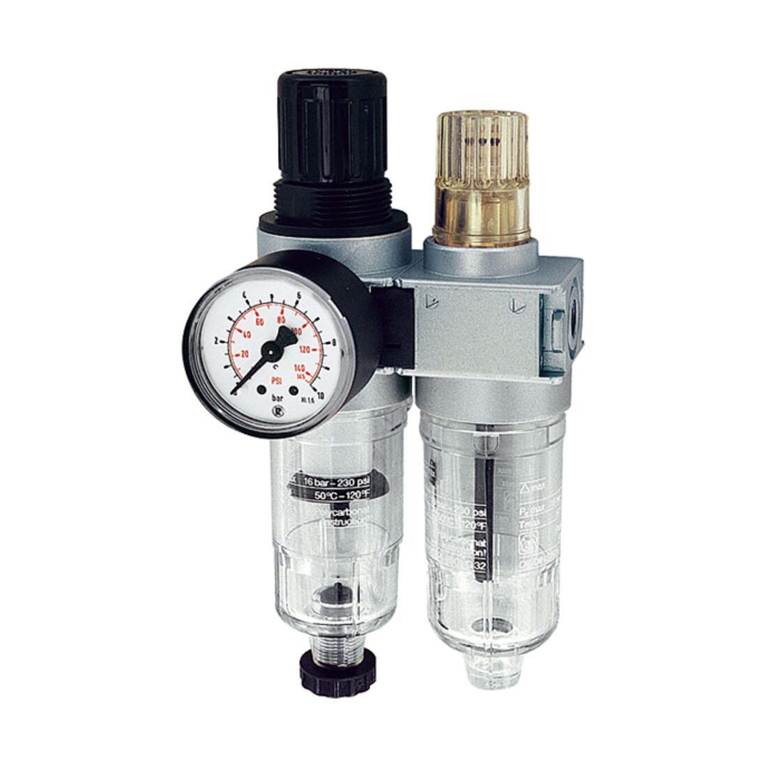 Riegler Unité de maintenance 2 pcs « multifix-mini », avec réservoir PC, G 1/8