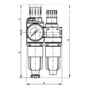 Riegler Unité de maintenance 2 pcs « multifix-mini », avec réservoir PC, G 1/8-3