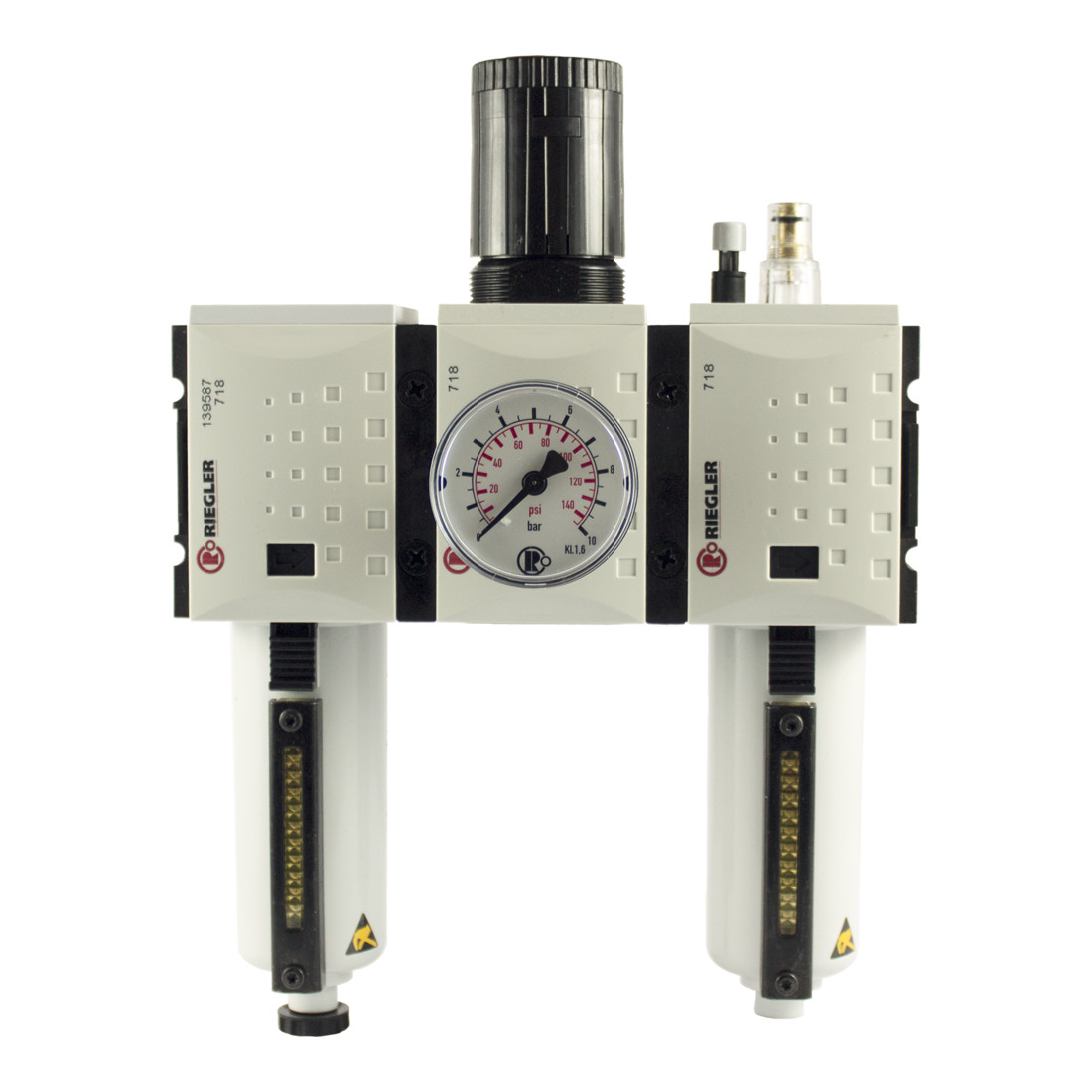 Riegler Unité de maintenance 3 pcs »FUTURA«, MBeh., BG2, G3/8, 0,5-16 bar, HA