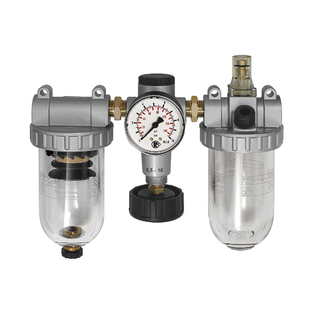 Riegler Unité de maintenance 3 pcs « Standard », avec réservoir PC, BG 4, G 1 1/2