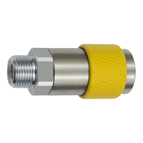 Riegler Unv. Dreh-Sicherheitskupplung NW 6, ISO 6150 C, G 3/8 AG, gelb