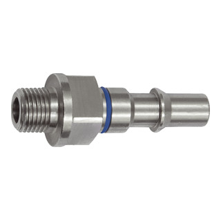Riegler Unverwechselbarer Nippel NW 6, ISO 6150 C, G 1/8 AG, blau