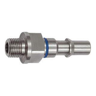 Riegler Unverwechselbarer Nippel NW 6, ISO 6150 C, G 1/8 AG, blau