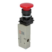 Riegler Vanne 3/2 voies, manuelle, bouton champignon, NF, monostable, G 1/8-1
