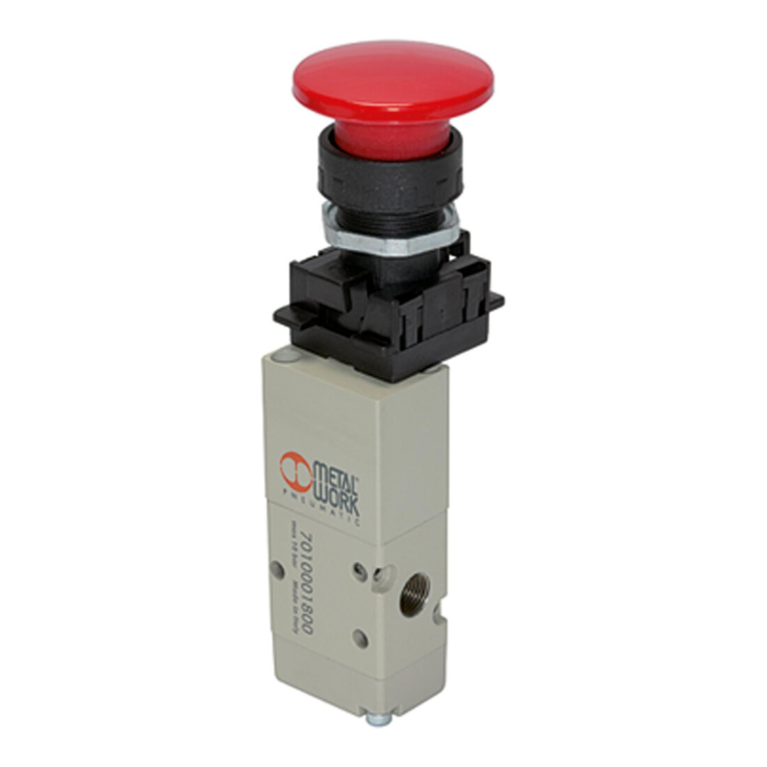 Riegler Vanne 3/2 voies, manuelle, bouton champignon, NF, monostable, G 1/8