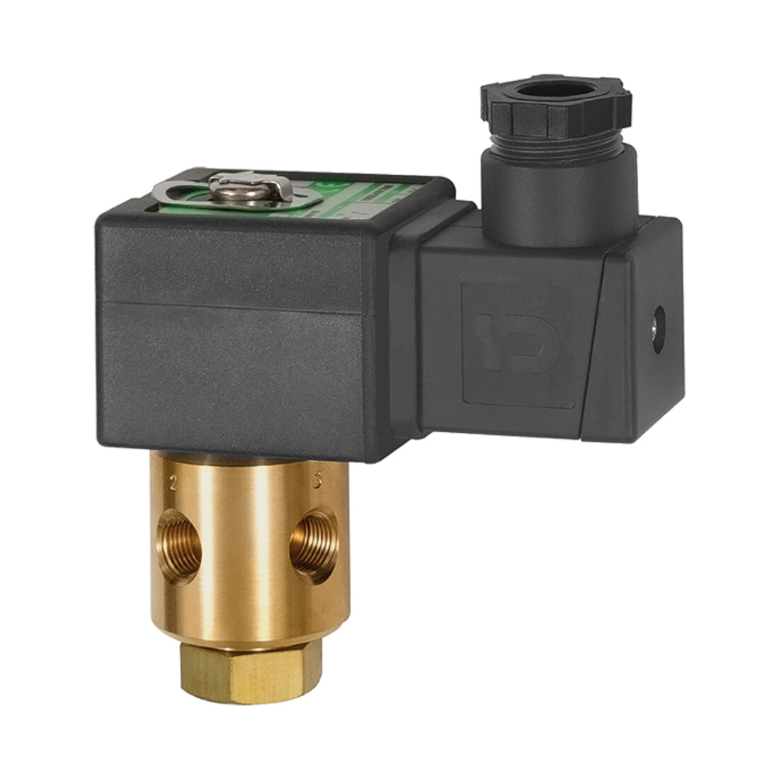 Riegler Vanne 3/2 voies MV, MS, NC, directe, 24 V CC, NBR, Rp 1/8, PN 0-7 bar