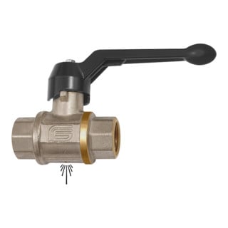 Riegler Vanne à bille de sécurité, non verrouillable, ventilation, MS chromé, Rp 2