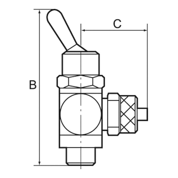 Riegler Vanne à levier basculant 2/2 voies, double face, raccord rapide G1/8, clé 5/3
