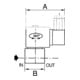 Riegler Vanne MV 2/2 voies, ES, FPM, NC, forcée, 24 V CC, G 1/2, PN 0-3 bar