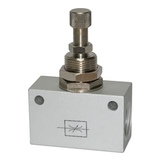 Riegler Vanne papillon, forme bloc, alu anodisé, G 1/2, PN max. 10 bar