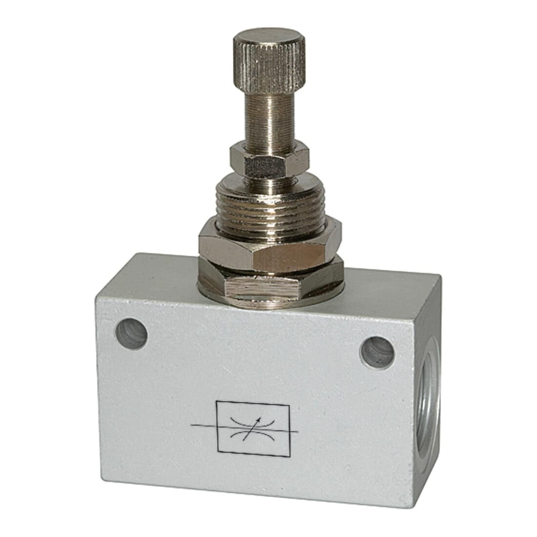 Riegler Vanne papillon, forme bloc, alu anodisé, G 1/2, PN max. 10 bar