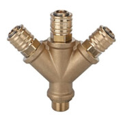 RIEGLER verdeler met 3 koppelingen, 3/8 inch