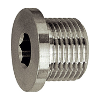 Riegler Verschlussschraube, Innensechskant, Bund, G 1/8, SW 5, ES 1.4571