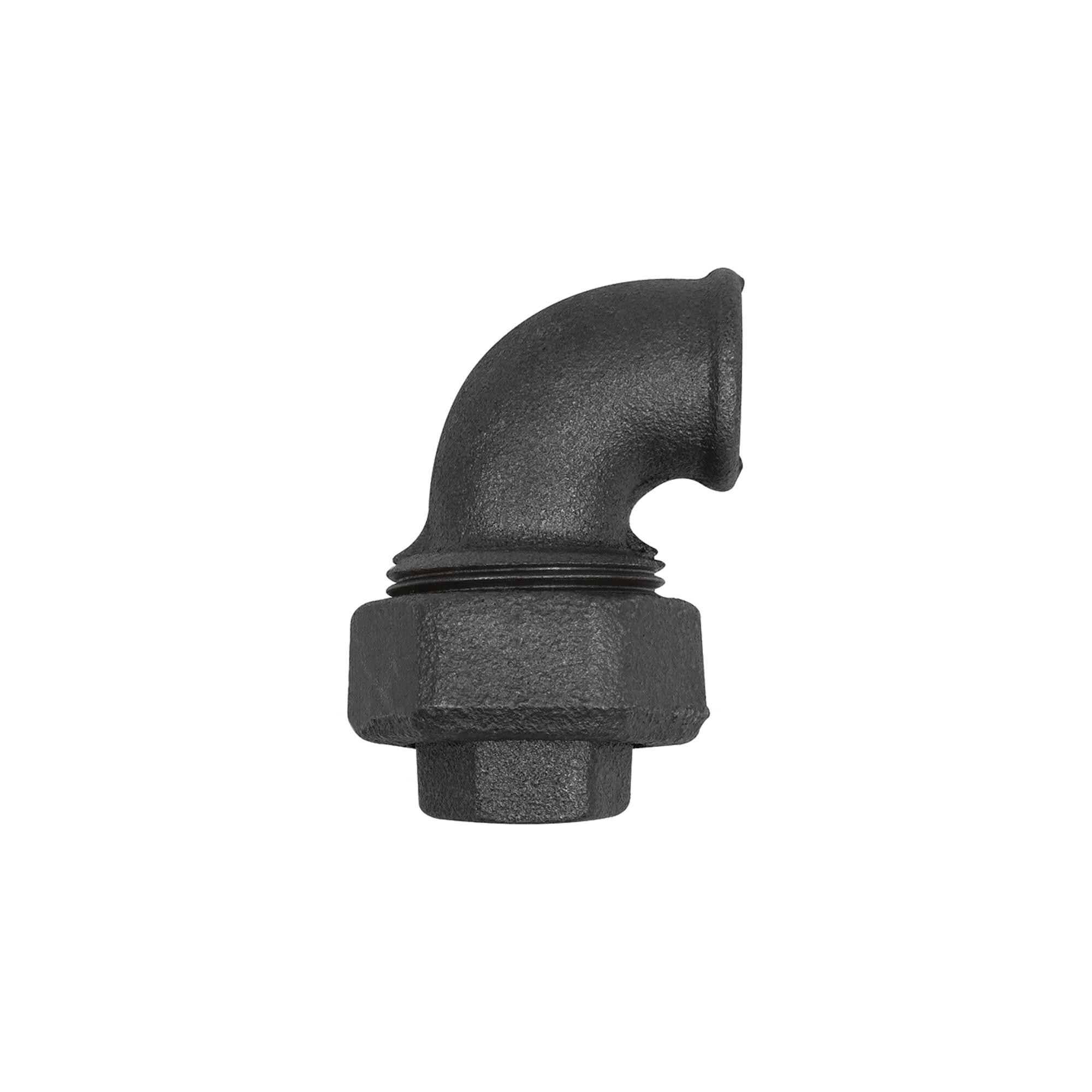 Riegler Verschr. Bogen 95, flachdicht., IG/IG Rp 1 1/4, Temperg. schwarz