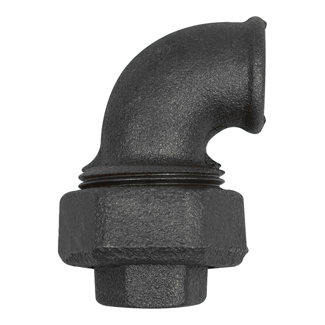 Riegler Verschr. Bogen 95, flachdicht., IG/IG Rp 1 1/4, Temperg. schwarz