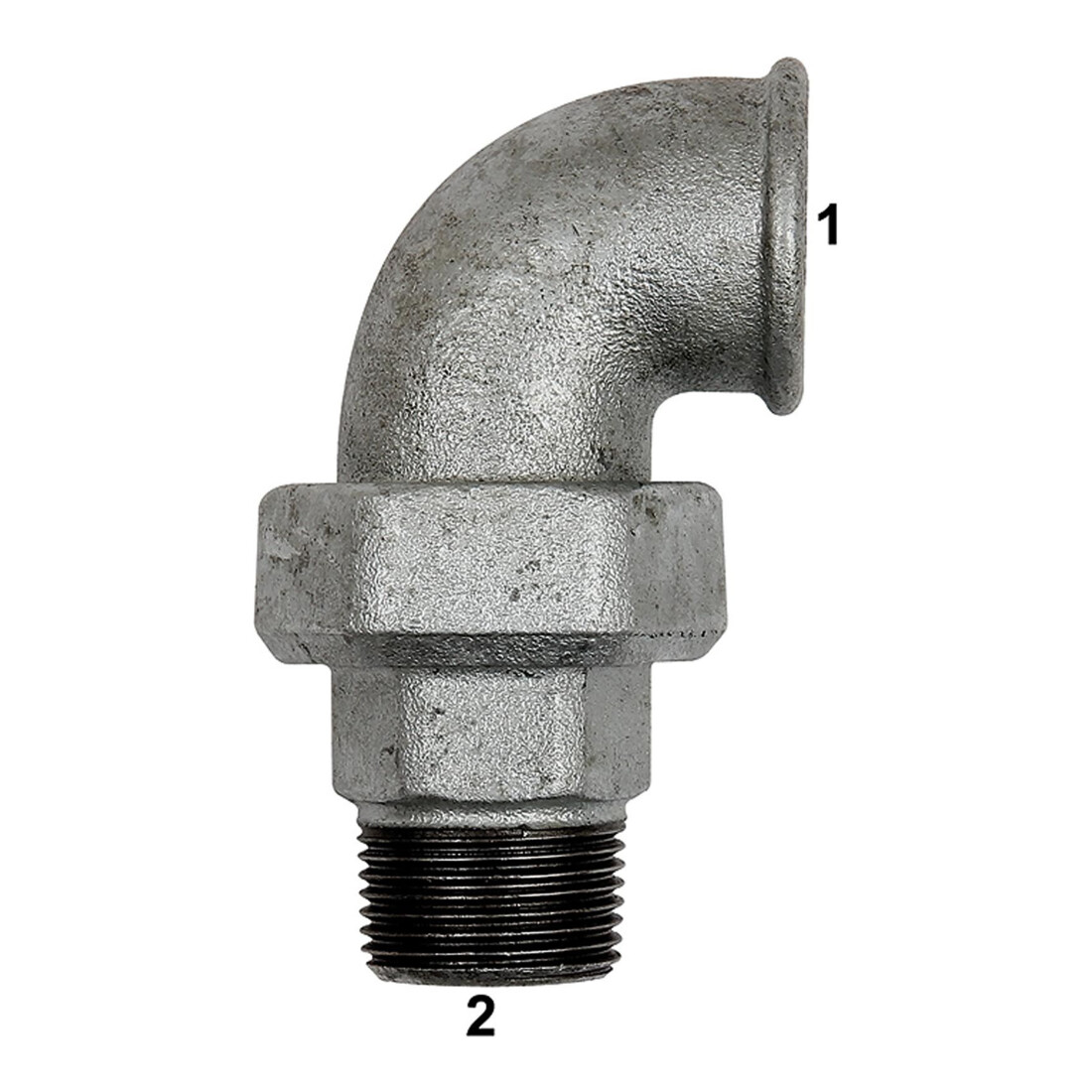 Riegler Verschraubung Bogen 97, IG/AG, Rp 3/4, R 3/4, schw. Temperguss