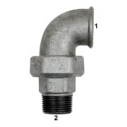 Riegler Verschraubung Bogen 98, IG/AG, Rp 3/4, R 3/4, schw. Temperguss-1