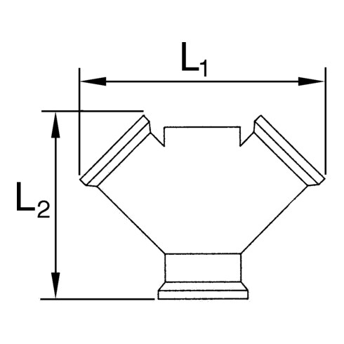 Riegler Verteiler, 2fach, G 1/2 i., 2 x G 1/2 IG, Messing blank