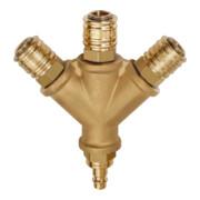 Riegler Verteiler, 3 Schnellverschlusskuppl. NW7,2, Nippel NW7,2-7,8 G3/8-1