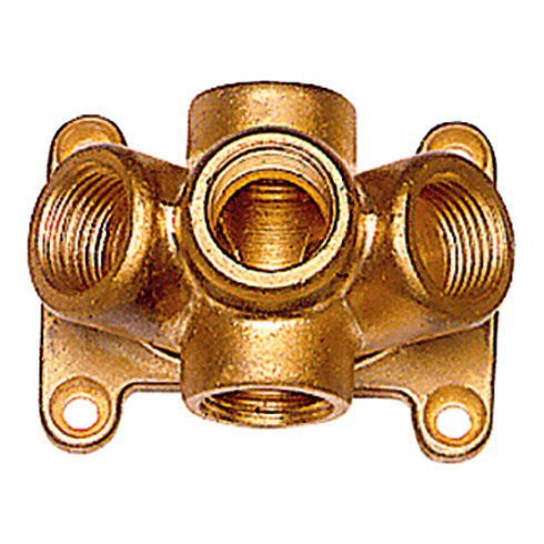 Riegler Verteiler zur Wandbefestigung, 5 Anschl. G 1/2, 3 Anschl. vorne