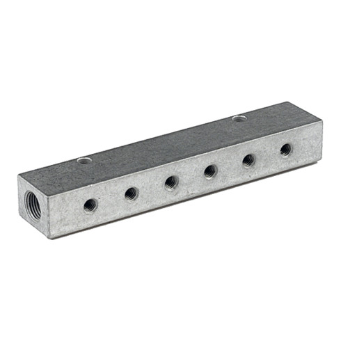 Riegler Verteilerleiste, Abgänge einseitig, Eingang 2x3/8, Ausgang 6x1/4