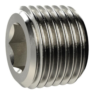 RIEGLER Vis de fermeture six pans creux sans collet, laiton nickelé