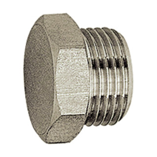 Riegler Vis de fermeture »value line«, G 1/8, SW 14, laiton nickelé