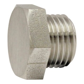 Riegler Vis de fermeture »value line«, G 1/8, SW 14, laiton nickelé