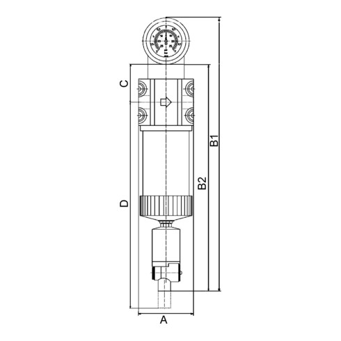 Riegler Vorfilter mit Differenzdruckmanometer, 3 µm, G 1 1/2