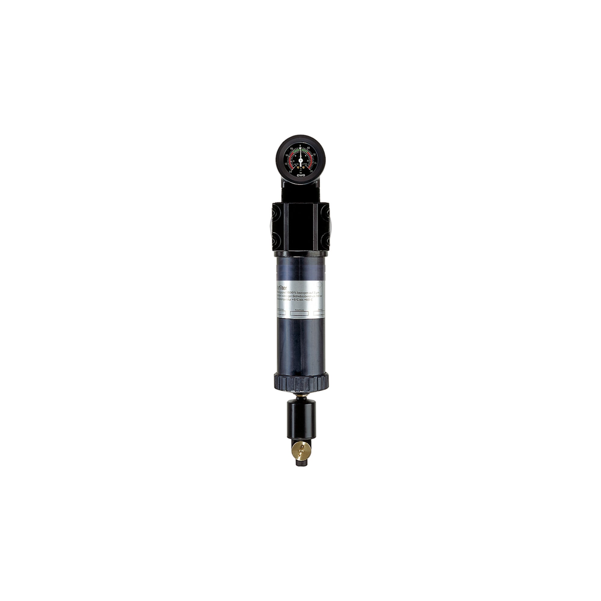 Riegler Vorfilter mit Differenzdruckmanometer, 3 μm, G 2