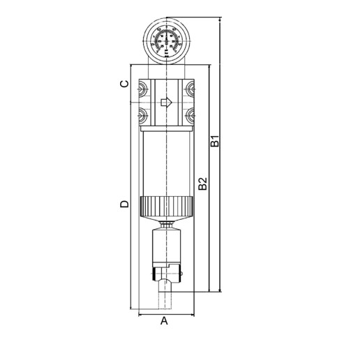 Riegler Vorfilter mit Differenzdruckmanometer, 3 µm, G 2