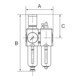 Riegler Wartungseinheit 2-tlg. »FUTURA«, MBeh., BG 4, G 1, 0,5-8 bar, VA